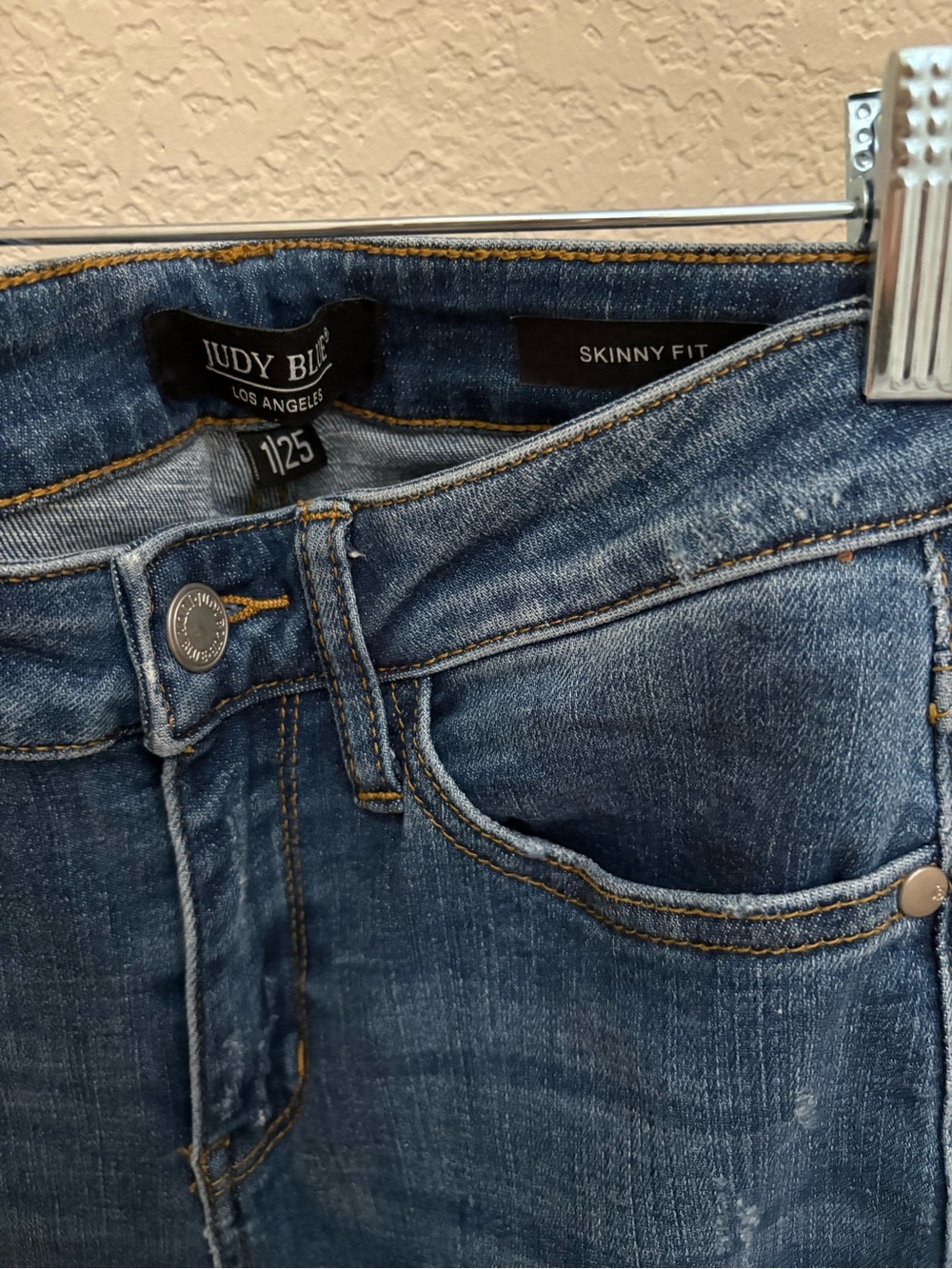 Judy Blue Women's Blue Distressed Skinny Jeans - Picture 5 of 5
